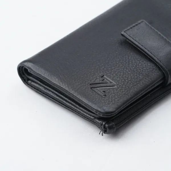 Black_Leather_Signature_Long_Wallet_For_Female