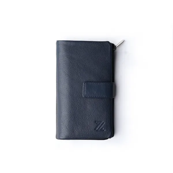 Blue_Leather_Signature_Long_Wallet_For_Female
