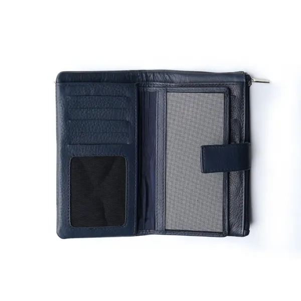 Blue_Leather_Signature_Long_Wallet_For_Female