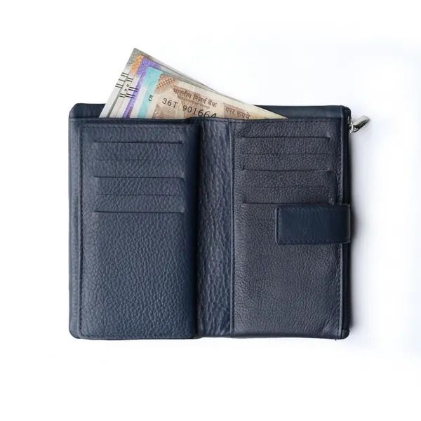 Blue_Leather_Signature_Long_Wallet_For_Female