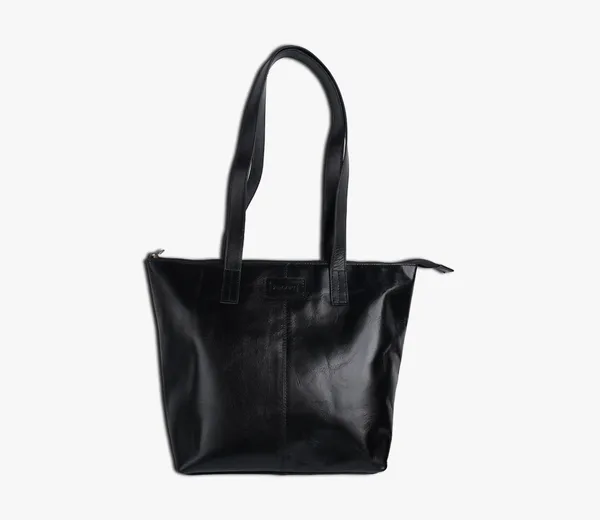 Black_Leather_Signature_Tote_For_Female