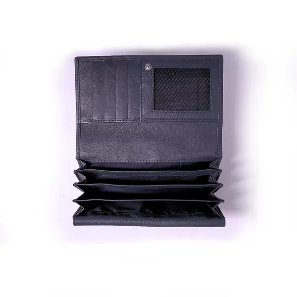 Blue_Leather_Signature_Compact_Purse_For_Female
