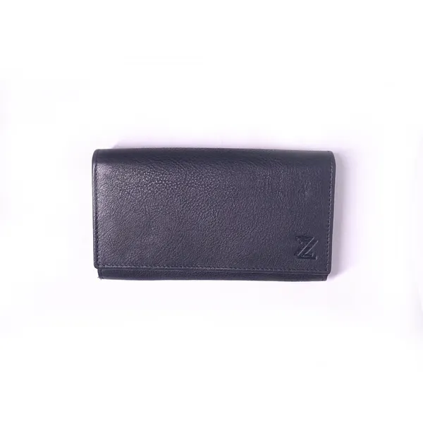 Blue_Leather_Signature_Compact_Purse_For_Female