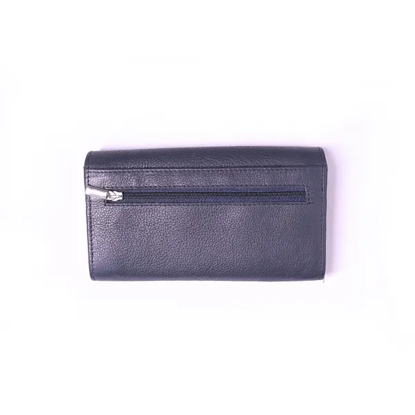 Blue_Leather_Signature_Compact_Purse_For_Female