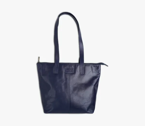 Blue_Leather_Signature_Tote_For_Female
