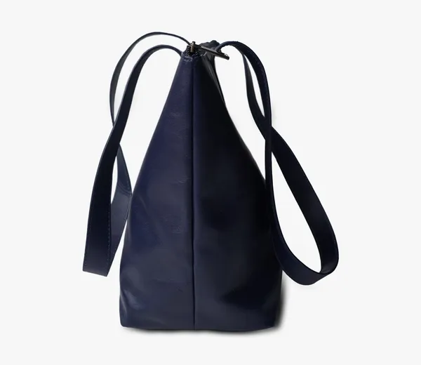 Blue_Leather_Signature_Tote_For_Female