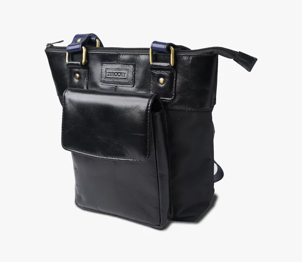 Blue_And_Black_Canvas_And_Leather_Pulse_Handbag_For_Female