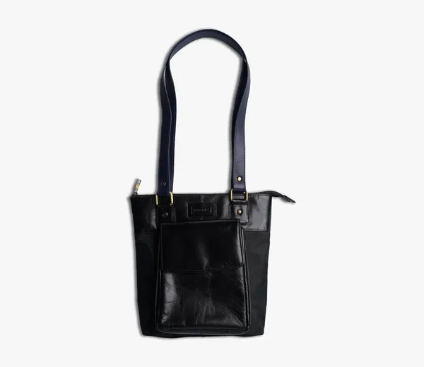 Blue_And_Black_Canvas_And_Leather_Pulse_Handbag_For_Female