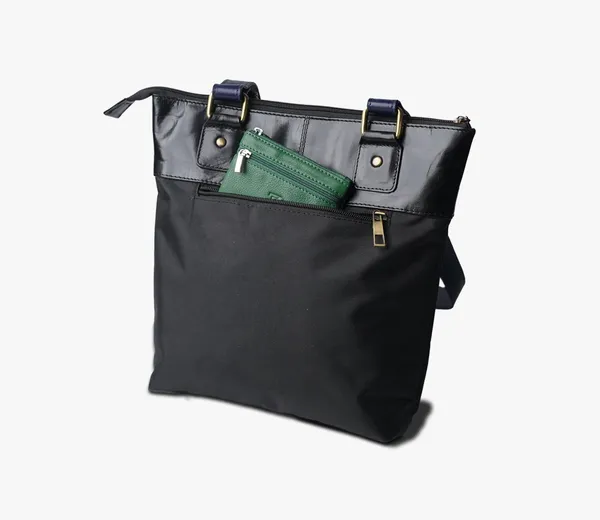 Blue_And_Black_Canvas_And_Leather_Pulse_Handbag_For_Female