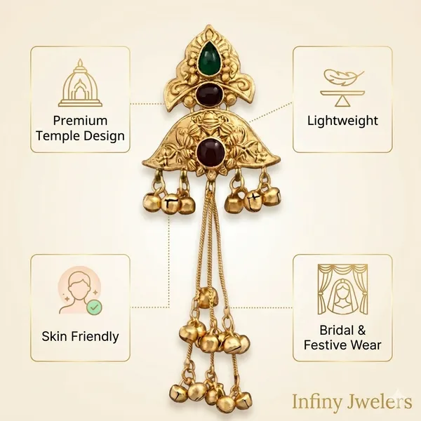 Infiny_Antique_Gold_Temple_Jewelry_Earrings_with_Maroon_&_Green_Stones_–_Long_Ghungroo_Chain_Danglers