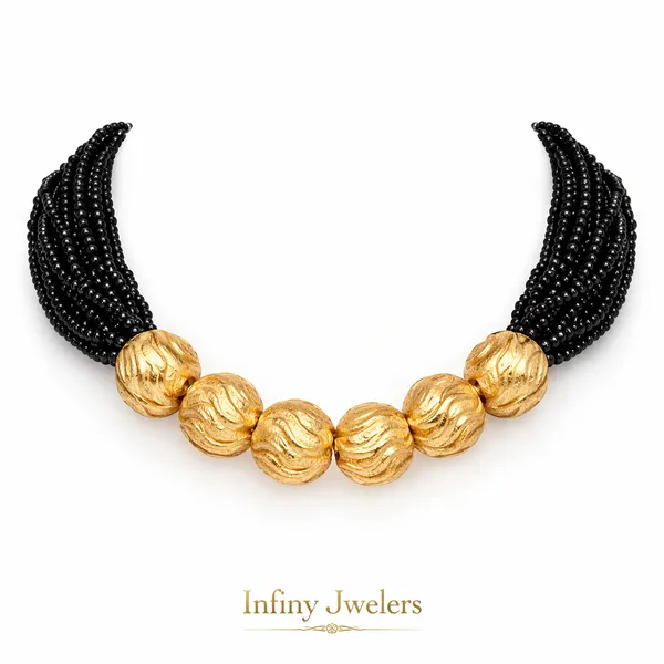 Infiny_Traditional_Gold_Bead_Necklace_with_Black_Multi-Strand_|_Ethnic_Temple_Style_Jewellery_|_Wedding_&_Festive_Wear_Necklace_for_Women
