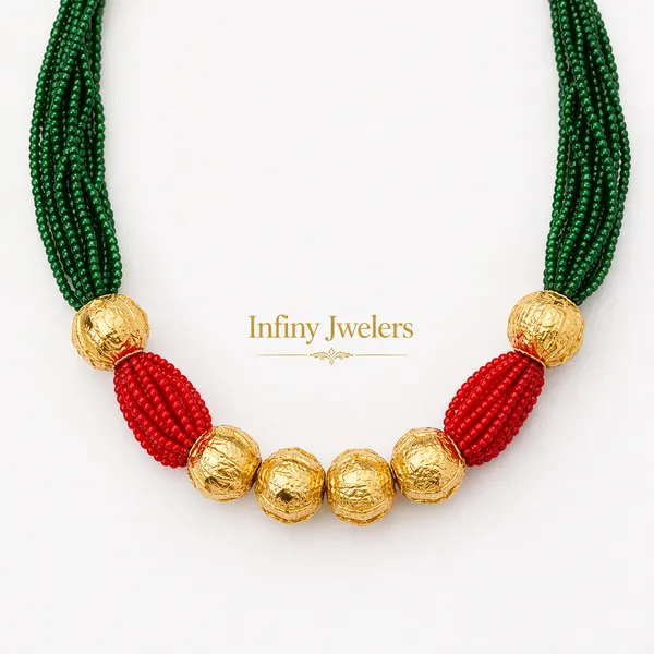 Infiny_Traditional_Gold_Bead_Necklace_with_Red_&_Green_Multi-Strand_Beads_|_Festive_&_Wedding_Ethnic_Jewelry_for_Women_|_Infiny_Jwelers