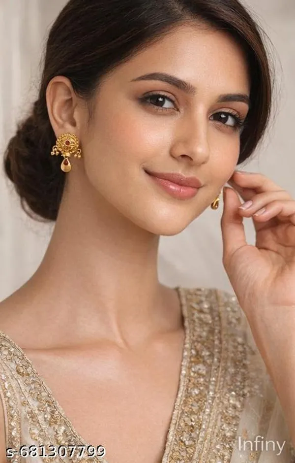 Traditional_Gold_Plated_Red_Jhumka_Earrings_For_Women_&_Girls