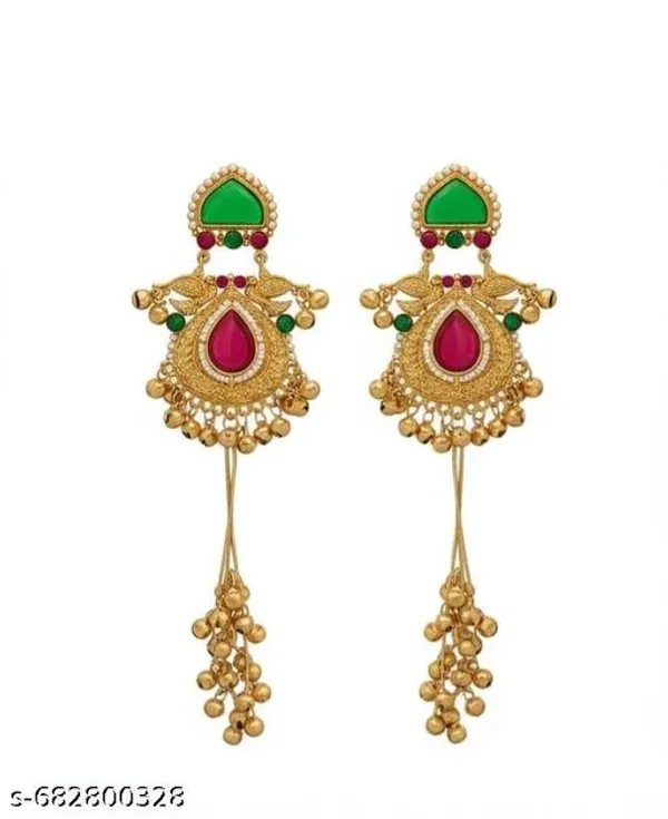 Antique_Gold_Green_Ruby_Jhumka_Drop_Earrings