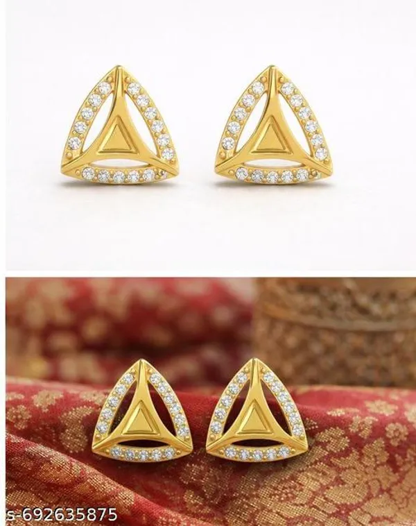 Royale_Triangle_Gold_Finish_Crystal_Stud_Earrings