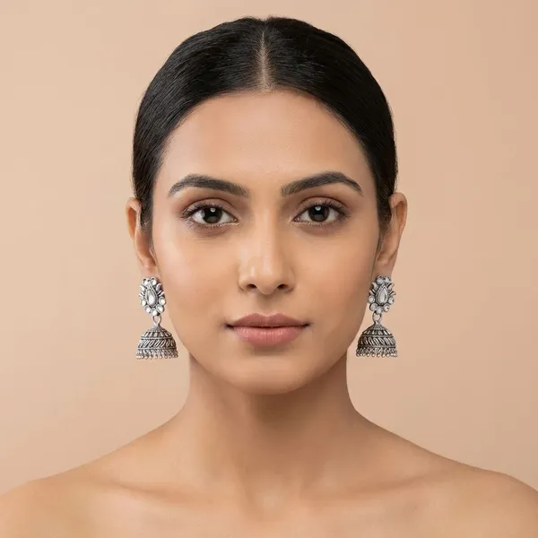 Ethnic_Jhumka_Earrings_Set_|_Traditional_Silver,_Antique_Gold,_Pearl_&_Multicolor_Designer_Earrings_For_Women_(Set_Of_4_Pairs)