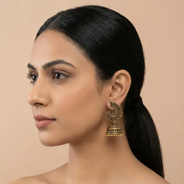 Ethnic_Jhumka_Earrings_Set_|_Traditional_Silver,_Antique_Gold,_Pearl_&_Multicolor_Designer_Earrings_For_Women_(Set_Of_4_Pairs)