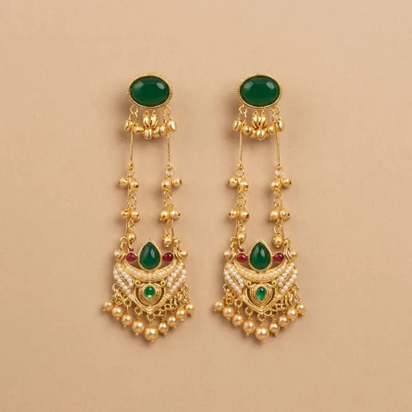 Shahi_Green_Stone_Long_Dangler_Earring_(Kashmiri_Earring)