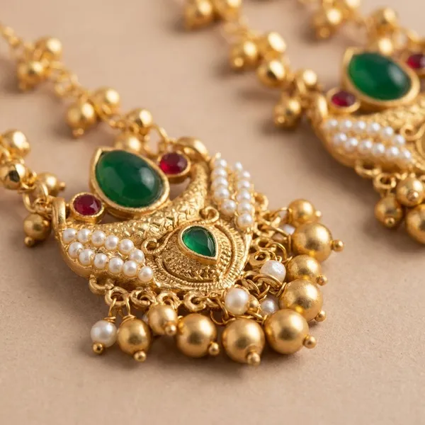 Shahi_Green_Stone_Long_Dangler_Earring_(Kashmiri_Earring)
