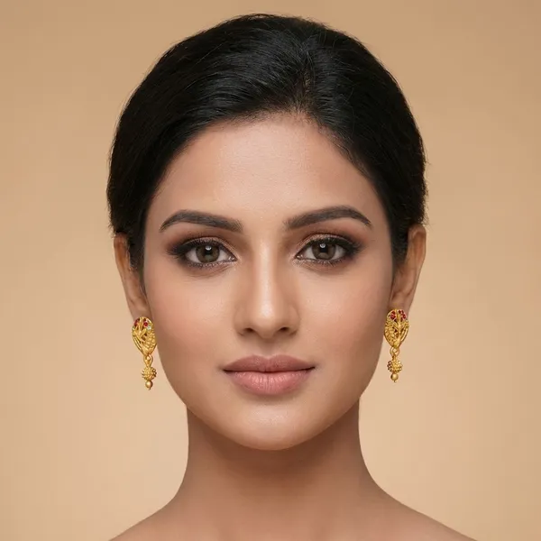 Rajwadi_Leaf_Design_Gold_Dangler_Earrings