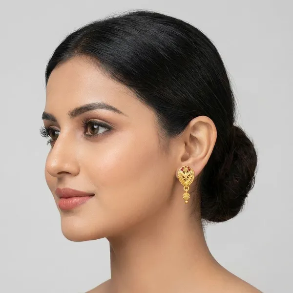 Rajwadi_Leaf_Design_Gold_Dangler_Earrings