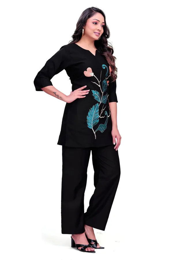 Black_Georgette_Embroidered_Straight_Fit_Co_Ord_Set_For_Women