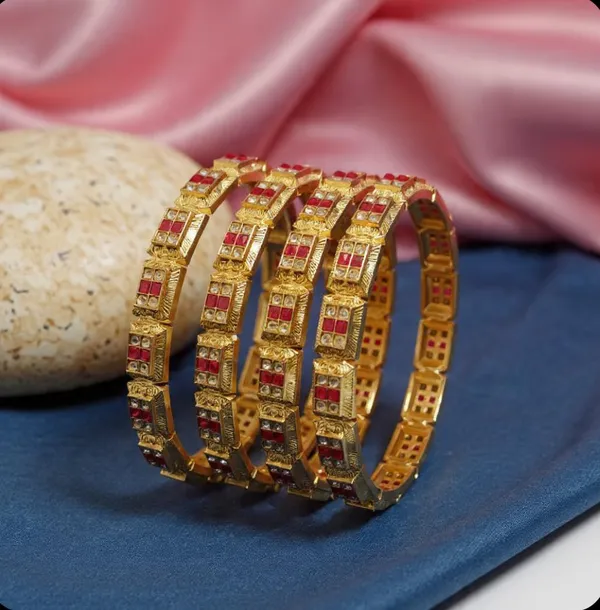 Gold_Plated_Premium_Stone_Copper_Bangles_Set_For_Women_(4_Pcs)
