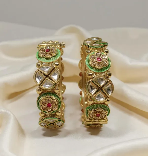Gold_Plated_Polki_Stone_Meenakari_Openable_Copper_Bangles_Set_For_Women_(2_Pcs)