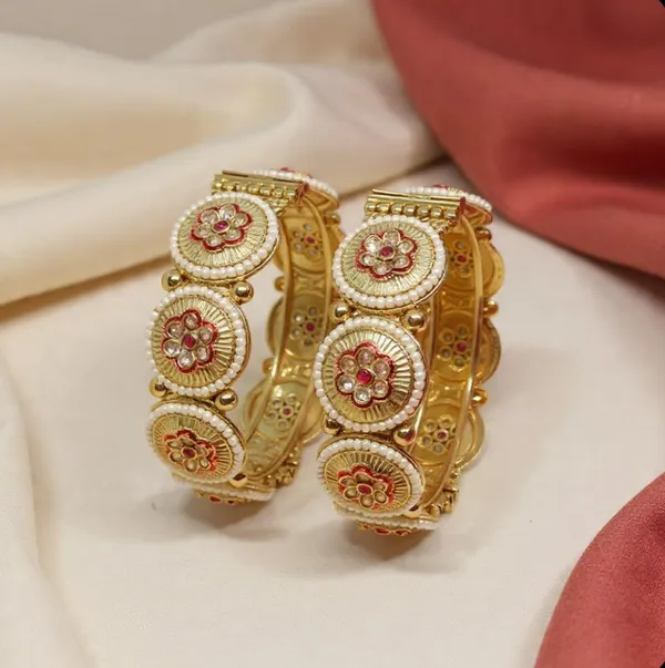 Gold_Plated_White_Beads_&_Stone_Polki_Design_Openable_Copper_Bangles_Set_For_Women_(2_Pcs)