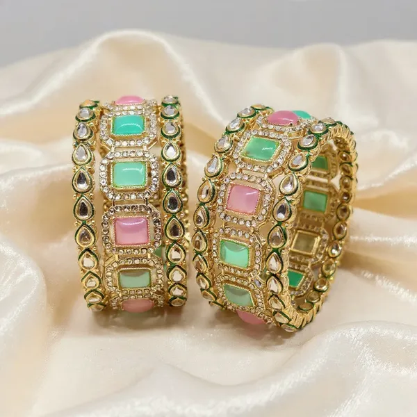 Mint_&_Pink_Ad_Stone_Gold_Plated_Brass_&_Copper_Bangle_Set_For_Girls_&_Women_(6_Pcs)
