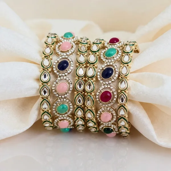 Multicolor_Ethnic_Tilak_Stone_Gold_Plated_Brass_Bangles_Set_For_Girls_&_Women_(6_Pcs)