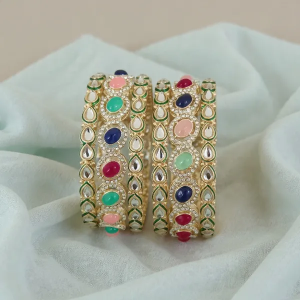 Multicolor_Ethnic_Tilak_Stone_Gold_Plated_Brass_Bangles_Set_For_Girls_&_Women_(6_Pcs)