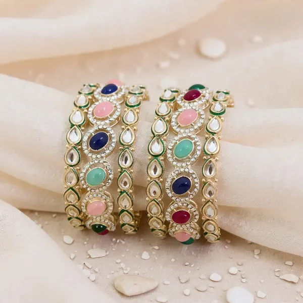 Multicolor_Ethnic_Tilak_Stone_Gold_Plated_Brass_Bangles_Set_For_Girls_&_Women_(6_Pcs)