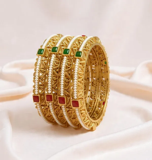 White_Stylish_Rajwadi_Gold_Plated_Premium_Stone_Copper_&_Brass_Bangles_Set_For_Women_(4_Pcs)