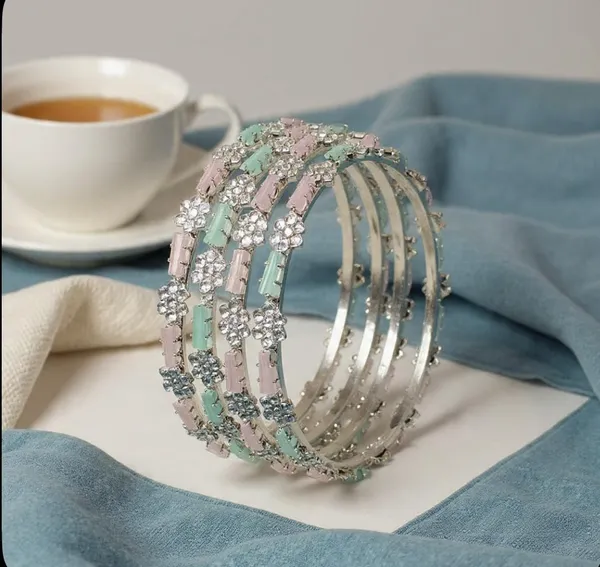 Pink_&White_Stylish_Ad_Stone_Rhodium_Plated_Bangles_For_Women_(4_Pcs)