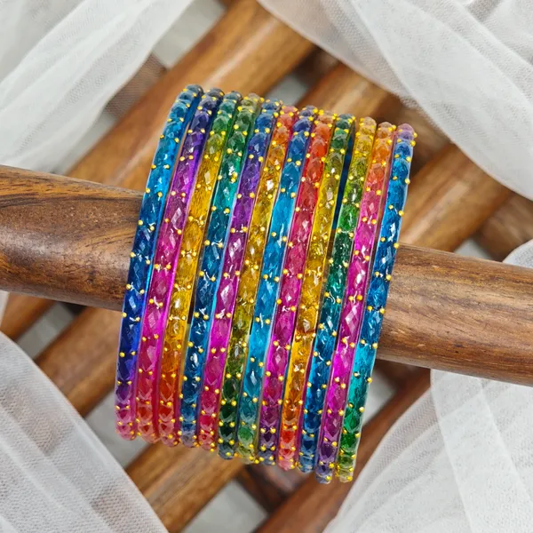 Multi_RainDrop_Glass_Bangle_For_Woman