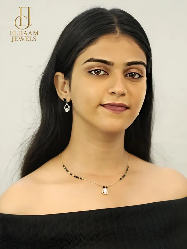 Silver_Traditional_Black_Clover_Drop_Earrings_With_Crystal_Stone_For_Women