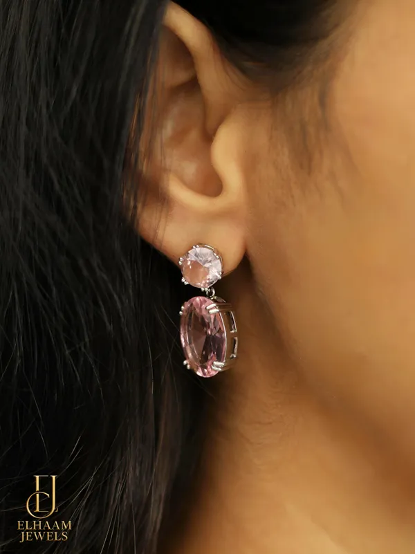 Rose_Gold_And_Silver_Traditional_Elegant_Crystal_Drop_Earrings_Silver_Plated_For_Women