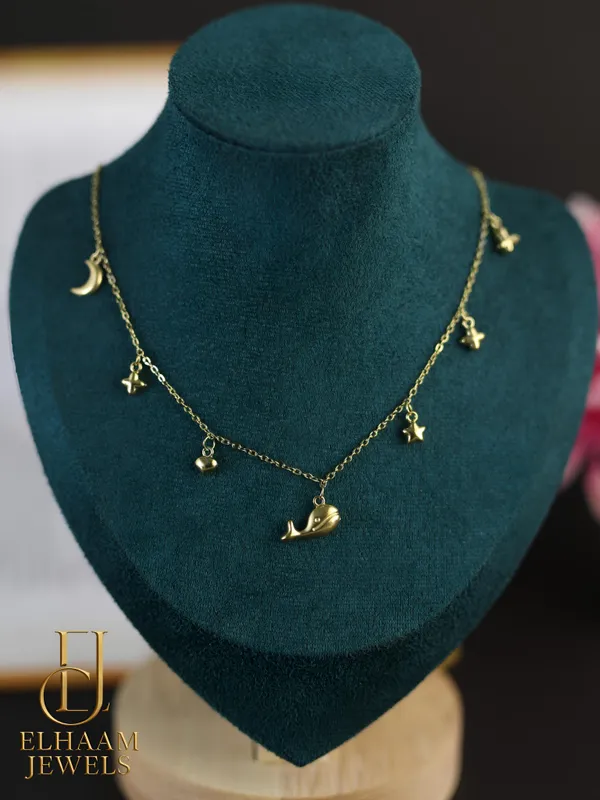 Gold_Traditional_Ocean_Charm_Whale,_Moon_&_Star_Gold_Plated_Necklace_|_Elhaam_Jewels_For_Women