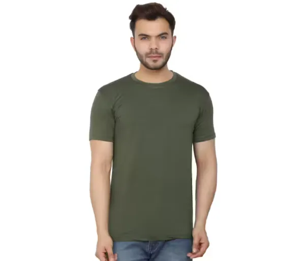 Dark_Green_Twill_Fabric_Premium_T_Shirt_For_Men