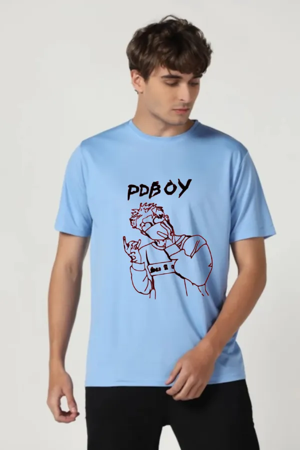 Light_Blue_Polycotton_Premium_T_Shirt_For_Men