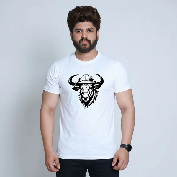 White_Polycotton_Premium_T_Shirt_For_Men