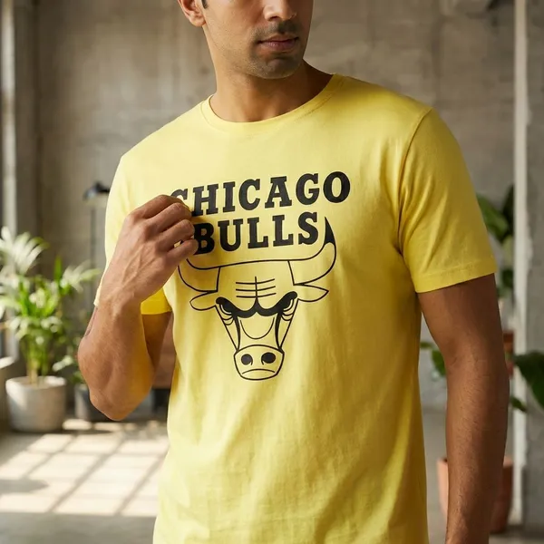 Yellow_Polycotton_Premium_T_Shirt_For_Men