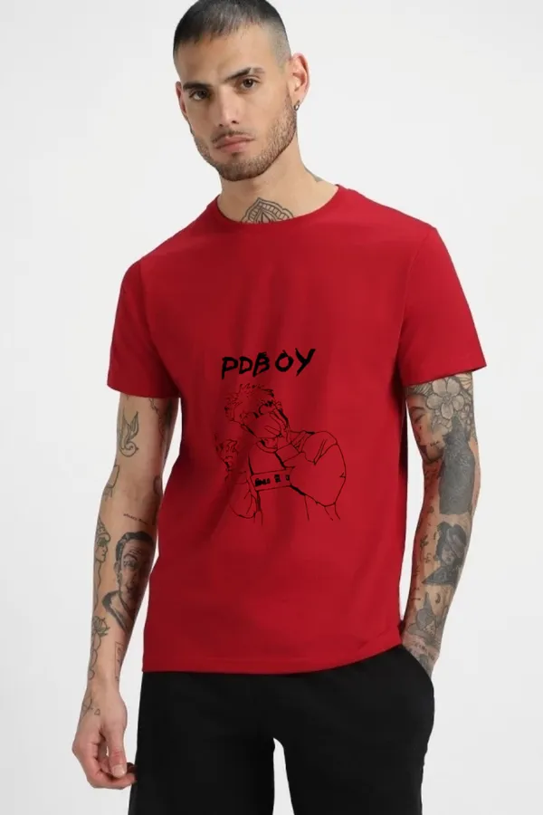 Red_Polycotton_Premium_T_Shirt_For_Men