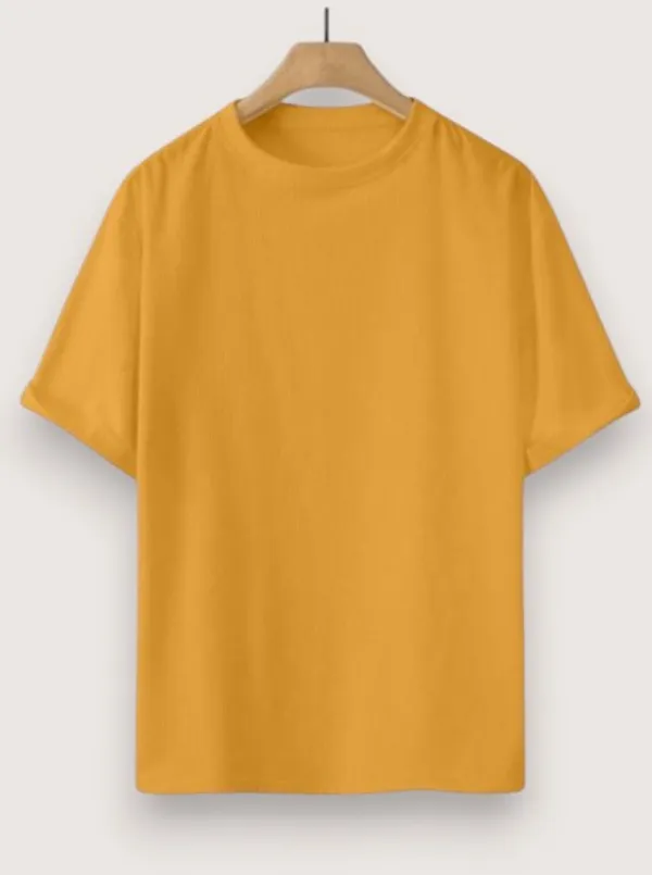 Yellow_Twill_Fabric_Premium_T_Shirt_For_Men