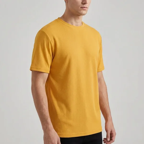 Yellow_Twill_Fabric_Premium_T_Shirt_For_Men