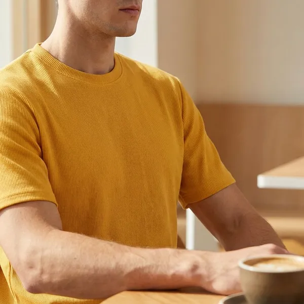 Yellow_Twill_Fabric_Premium_T_Shirt_For_Men