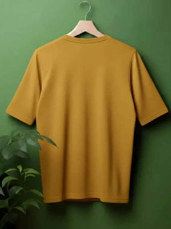 Mustard_Yellow_Twill_Fabric_Premium_T_Shirt_For_Men