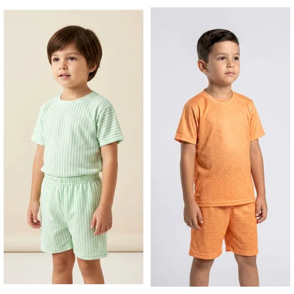 Orange_And_Green_Polycotton_Premium_Baba_Suit_For_Kids_|_Pack_Of_2