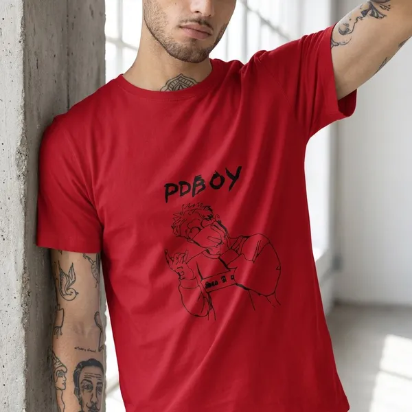 Red_Polycotton_Premium_T_Shirt_For_Men